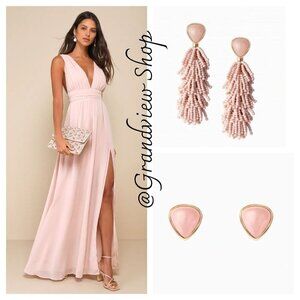 Stella & Dot Riva Fringe Statement Earrings - Blush